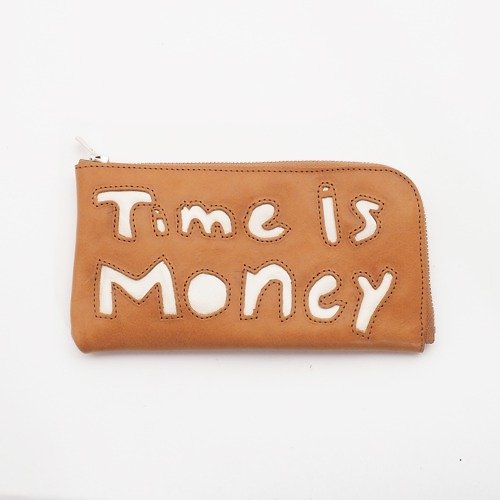 crazy_lite_enrich cow leather Long wallet [time is money]（黄）18×9/財布/wl001time