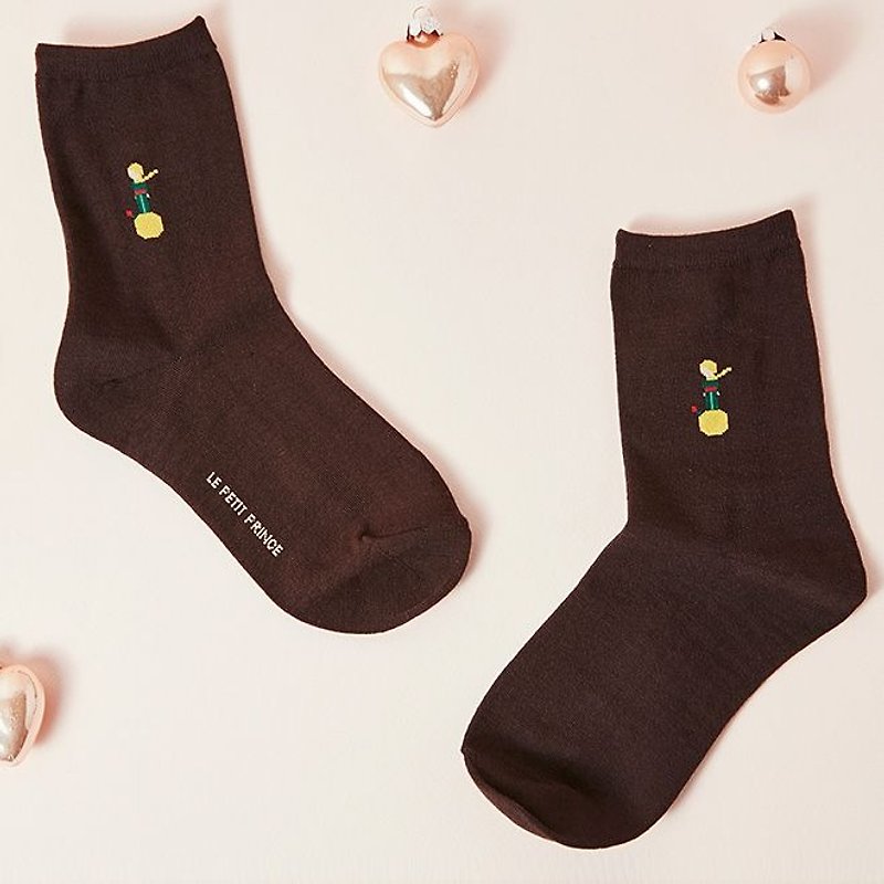 7321Design- adults stockings (1 double feed) L-Little Prince (brown -B612), 7321-84997 - ถุงเท้า - กระดาษ สีนำ้ตาล