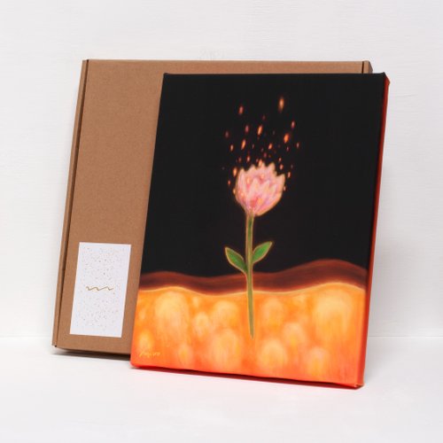 咲く季節-掛け絵/絵画/装飾画/花/ファンタジー/癒し/植物/花