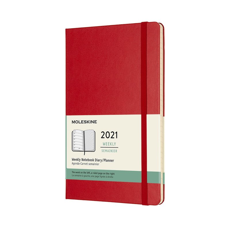 _勿上架_MOLESKINE 2021 週記 12M 硬殼 - L 型紅 - 燙金服務 - 筆記本/手帳 - 紙 紅色