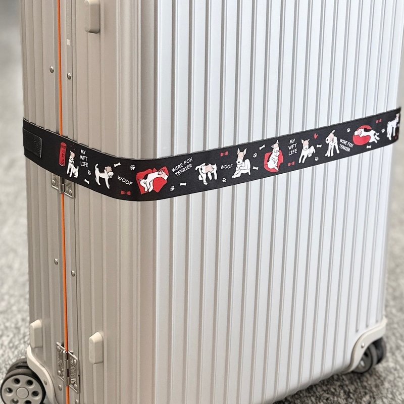 Wirefoxterrier Luggage Straps~WOOF Style (Black) - Luggage & Luggage Covers - Polyester Black