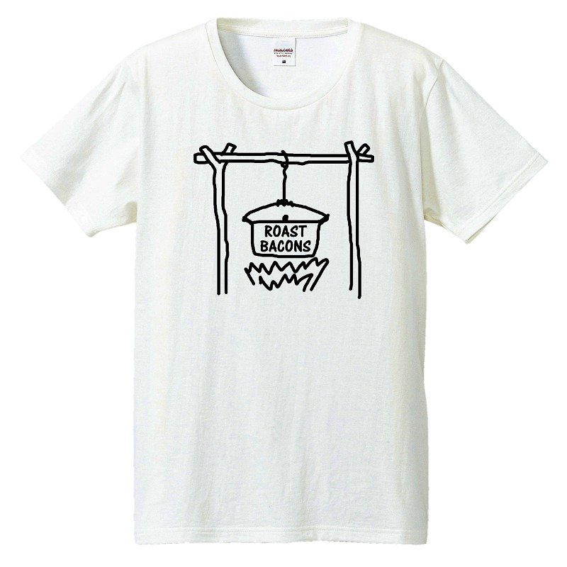 Tシャツ / Roast Bacons たき火1 - Tシャツ メンズ - コットン・麻 ホワイト