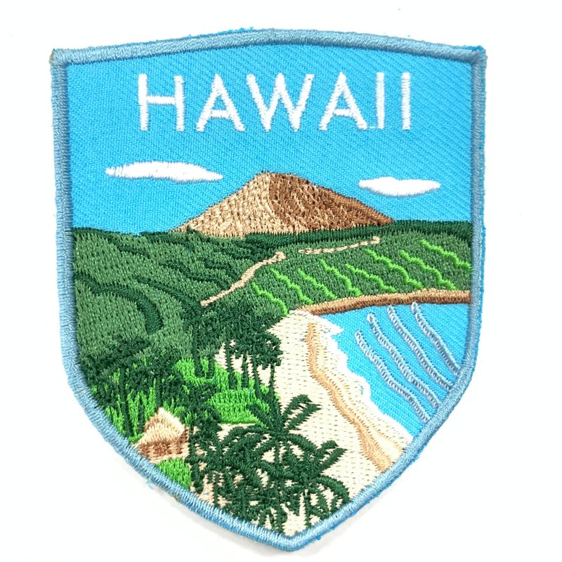 美國 夏威夷 USA  裝飾補丁立體繡貼  刺繡袖標 地標電繡刺繡徽章 - 徽章/別針 - 繡線 多色