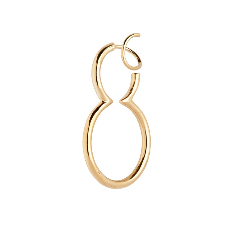 OTTO旋轉耳環 單支販售 - 耳環/耳夾/耳骨夾 - 純銀 金色