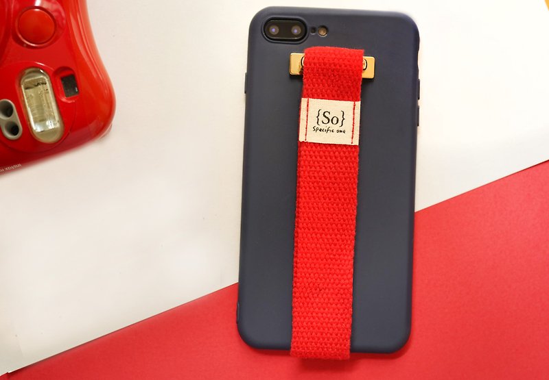 mobile phone strap - เคส/ซองมือถือ - ผ้าฝ้าย/ผ้าลินิน สีแดง