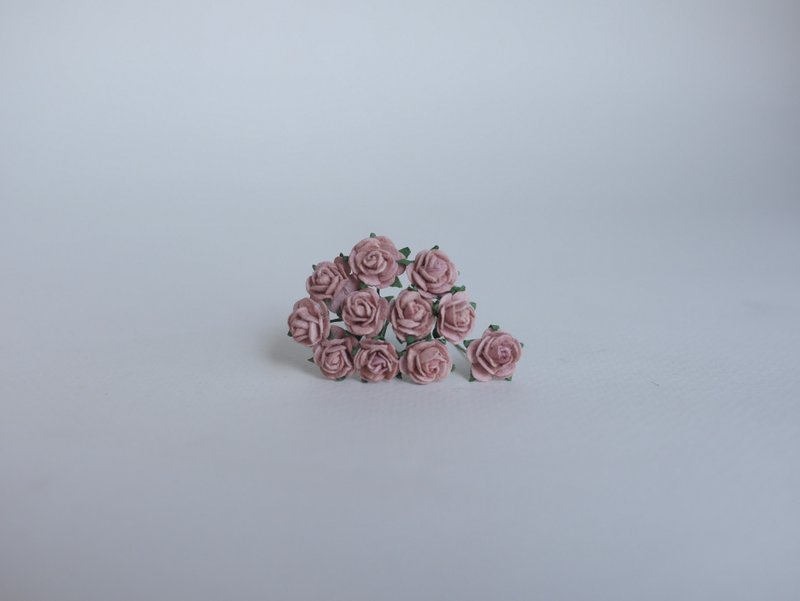 Paper Flower, 100 pieces mulberry DIY rose supply size 0.8 cm. dusty pink color. - 其他 - 紙 粉紅色