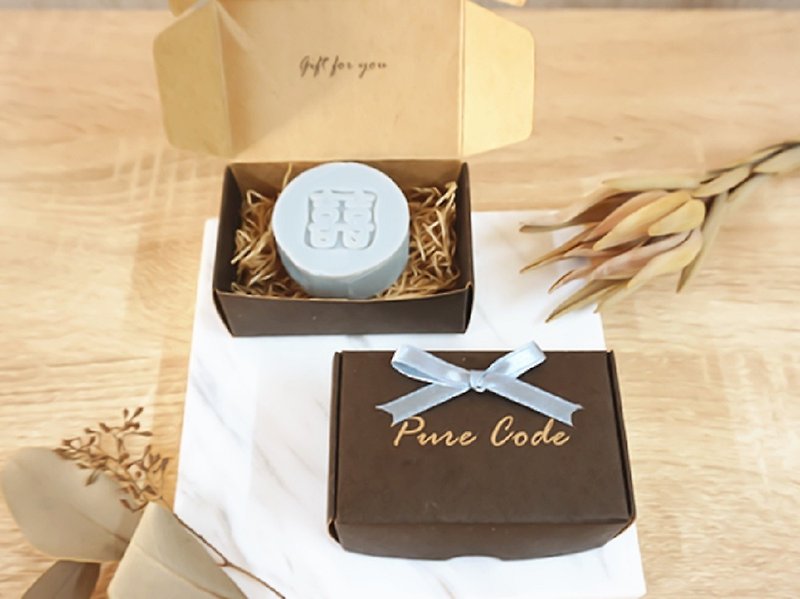 Pure Barcode-Lemon Beautiful Handmade Soap X Luxury Black Box-100 copies (wedding small things, Morandi) - Soap - Plants & Flowers Green
