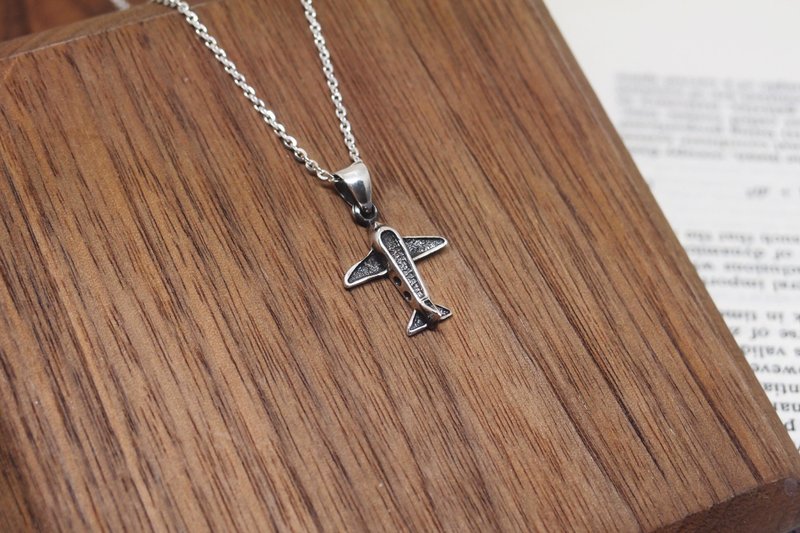 S925スターリングシルバー製 世界を旅する飛行機モチーフネックレス バレンタイン - ネックレス - シルバー 