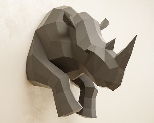 InArtCraft Papercraft Rhino, Paper craft rhinoceros, DIY sculpture, PDF DIGITAL TEMPLATE