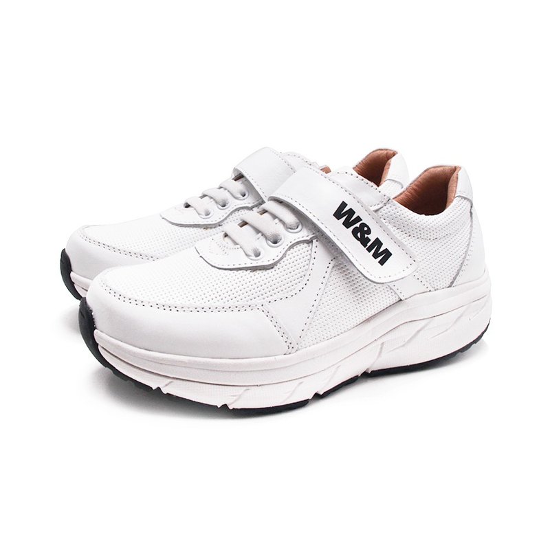 W&M Sporty Platform Casual Shoes - White - รองเท้าลำลองผู้หญิง - หนังแท้ 