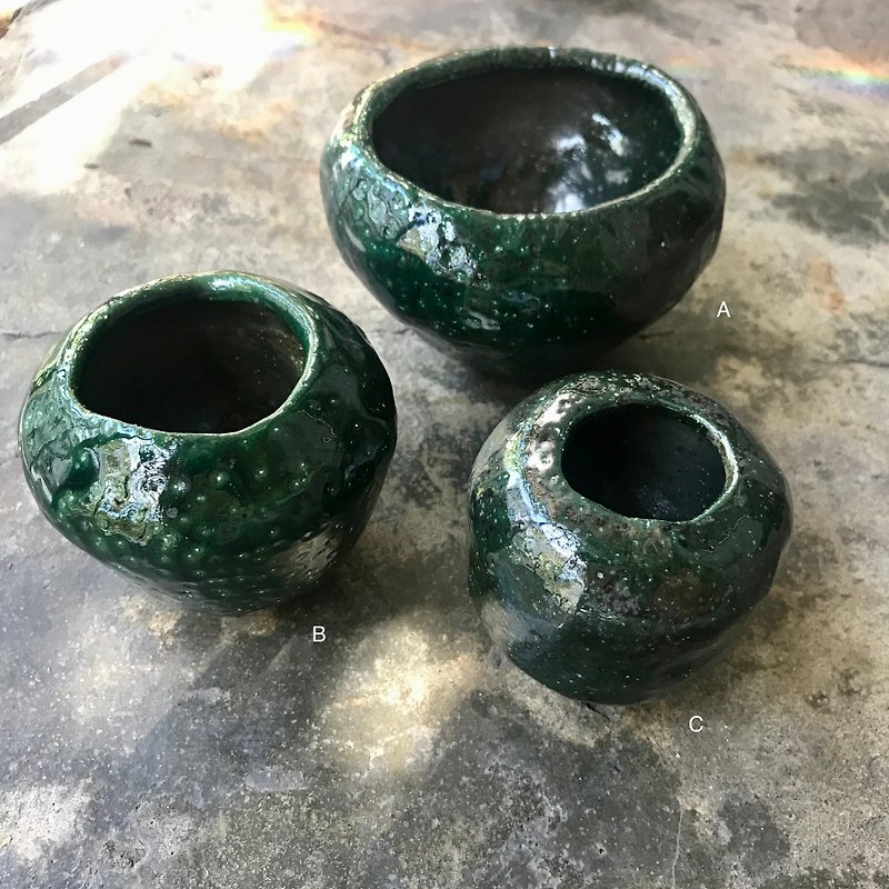 Graduation gifts/handmade pottery/firewood/flower vases - เซรามิก - ดินเผา สีเขียว