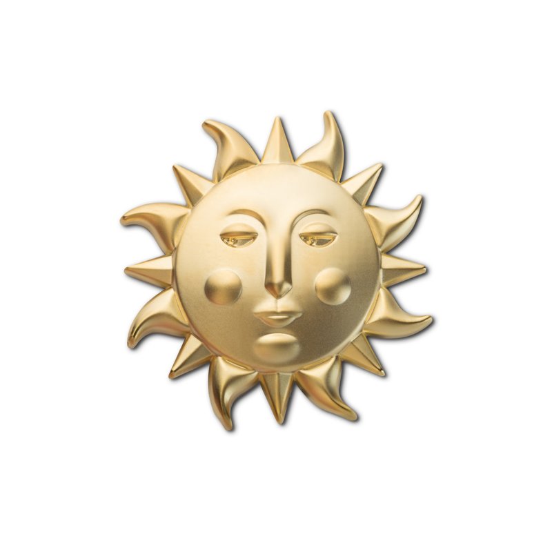 Golden Pin Sun - 徽章/別針 - 琺瑯 金色