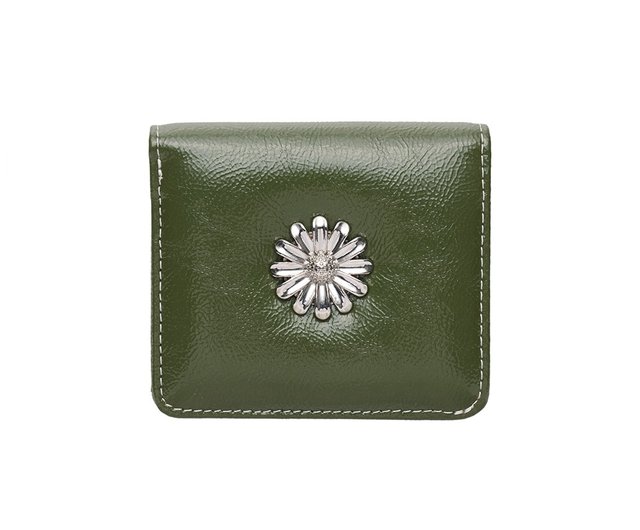 ★lemasque★ Daisy Photo Slot Wallet Bill Card Wallet Khaki Daisy Photo Slot Half Wallet Bill Card Wallet khaki - Shop
