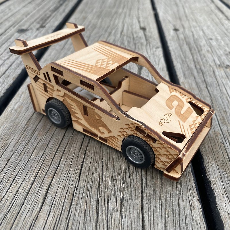 Christmas gift exchange gift dOLOb-Pull back car-Cheetah-DIY wooden