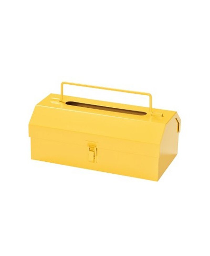 Japanese Magnets retro industrial wind multi-purpose toolbox storage box/pen box/face paper box (yellow) - อื่นๆ - โลหะ สีเหลือง