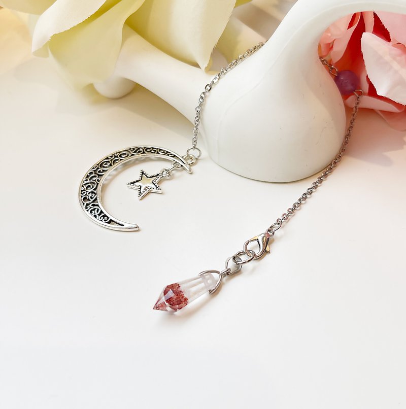 獨家頂級稀有 迷你超七金草莓水晶 超七水晶 靈擺 項鍊 紅超七 - 項鍊 - 水晶 紅色