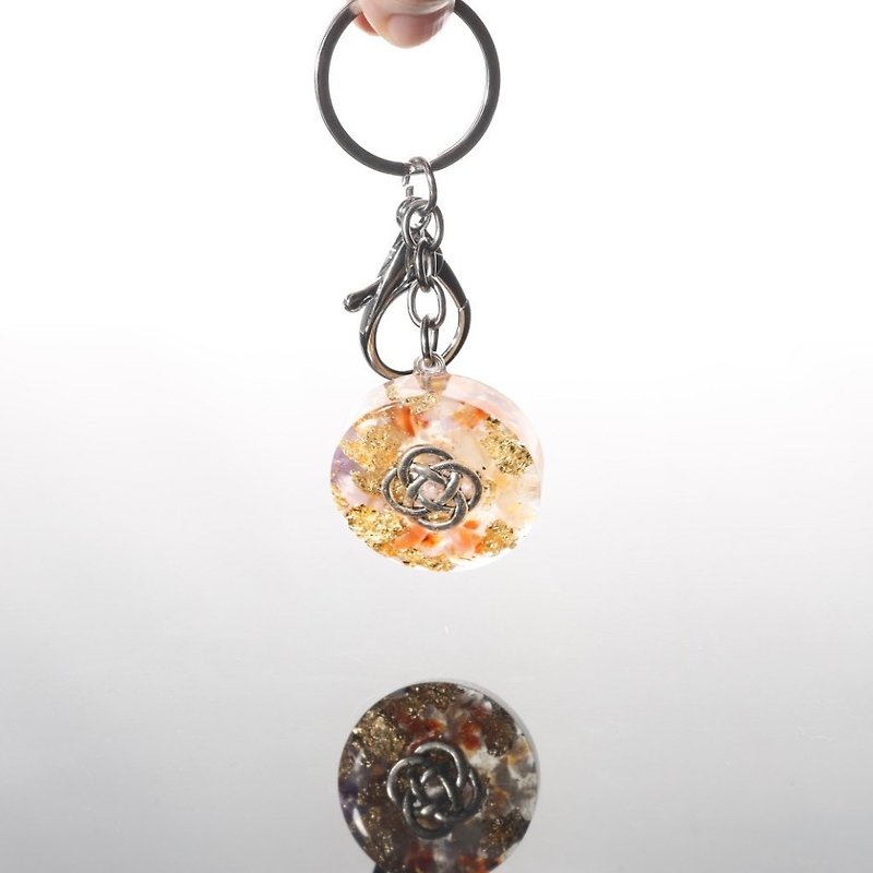 [Customized Gift] Crystal Song Celtic Knot 2 Aogang Keychain Changeable Necklace - Popularity Enhancement - Keychains - Crystal Orange