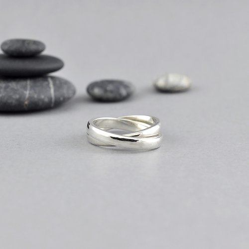 GreenRock Jewelry 雙環戒指 925純銀 Men's jewelry