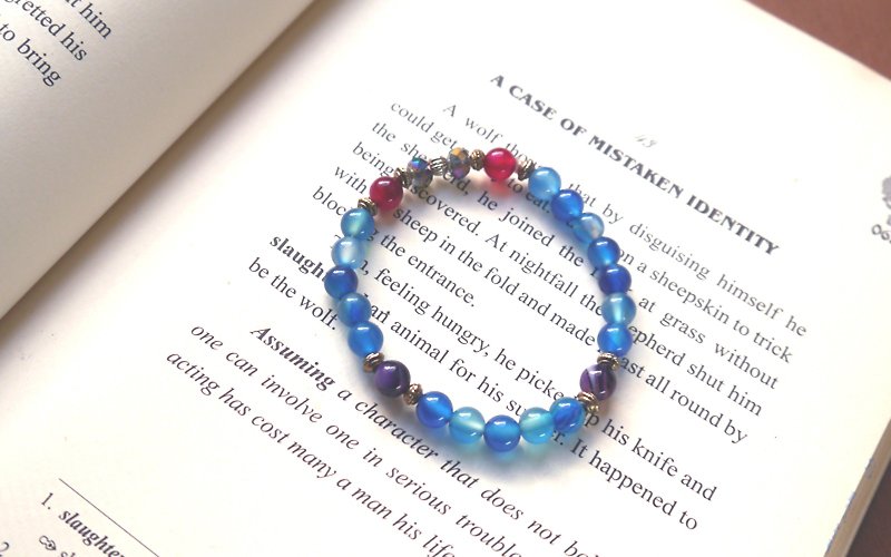G17 Light you up sea blue natural stone bracelet - สร้อยข้อมือ - หิน 