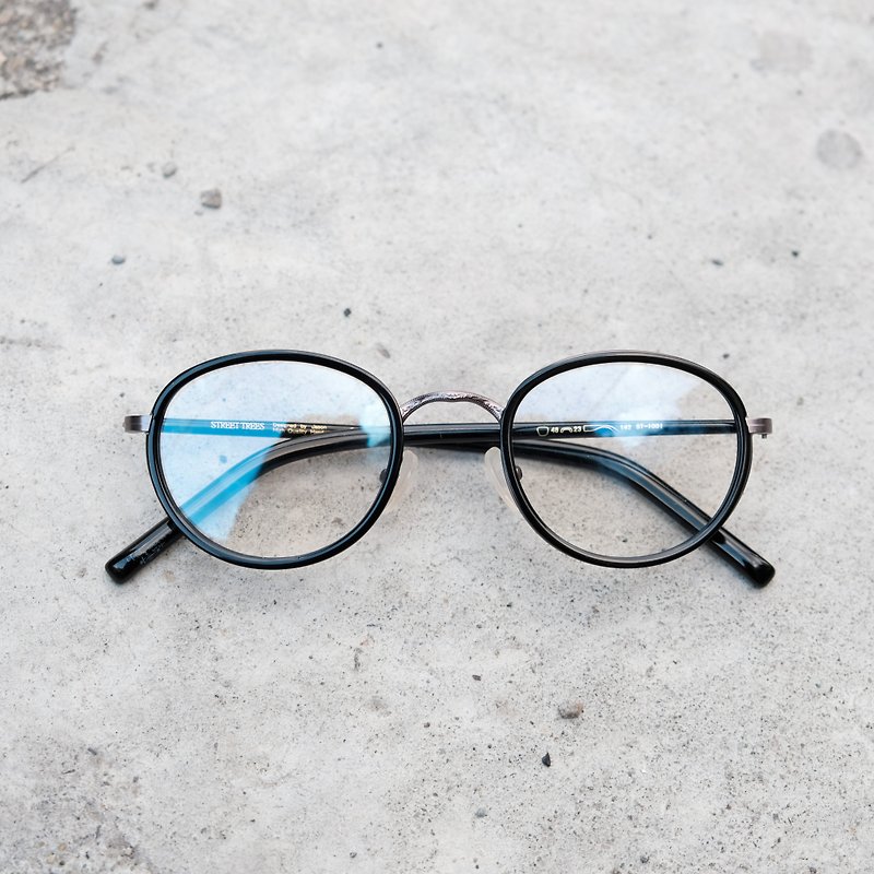【目目商行】韓國復古小圓框 黑色 眼鏡 鏡框 鈦金屬 復古圓框 中金 - 眼鏡/眼鏡框 - 其他材質 黑色