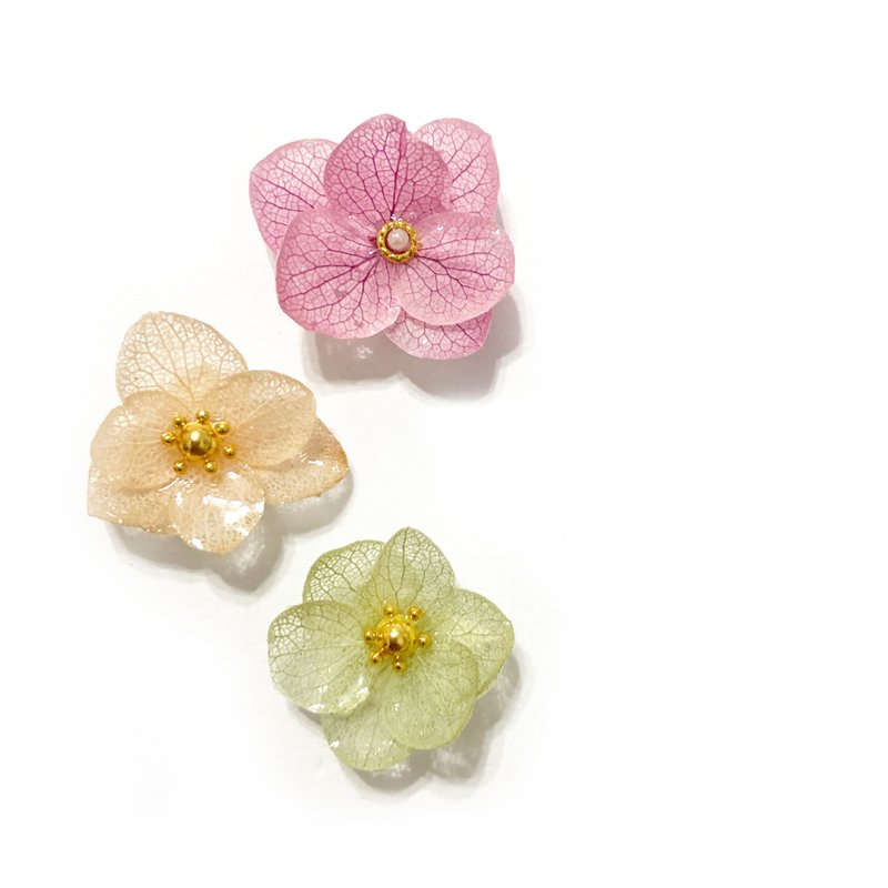 日本樹脂繡球花立體耳環.耳夾.耳針 - 耳環/耳夾/耳骨夾 - 植物．花 多色