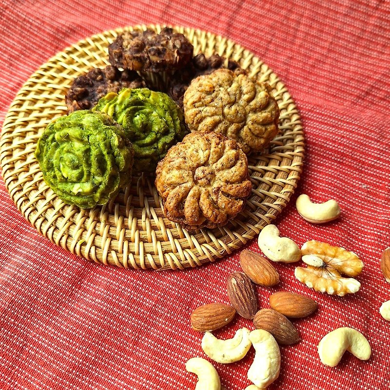 Handmade nut biscuits-coffee walnut/matcha almond/chocolate almond-low sugar and good oil-made upon ordering - คุกกี้ - อาหารสด 