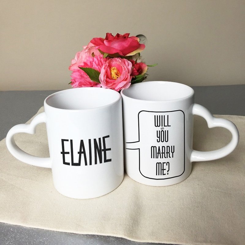 [Customized Valentine's Day gift] to marry me! Customized love mark on the cup - Mugs - Porcelain 