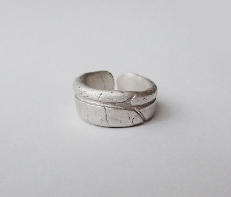 ring, Leave veins of Jasmine , Handmade , Silver - แหวนทั่วไป - เงิน สีเงิน