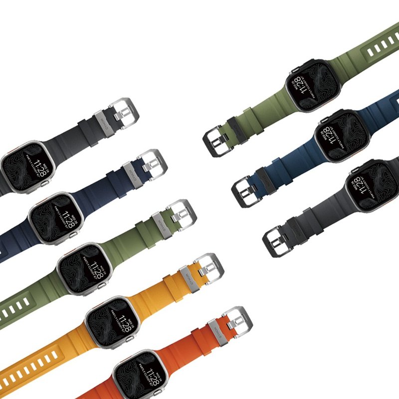 【美國NOMAD】 Apple Watch專用硬悍FKM橡膠錶帶  49/46/45/44 - 錶帶 - 橡膠 多色