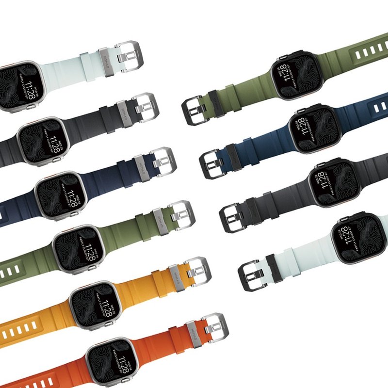 【美國NOMAD】 Apple Watch專用硬悍FKM橡膠錶帶  49/46/45/44 - 錶帶 - 橡膠 多色