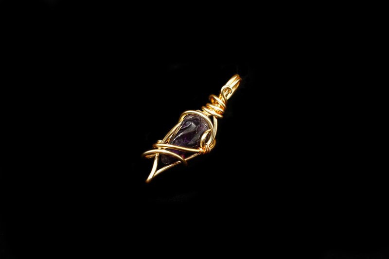 【Series of Crystal】Wisdom potion 4_ Uruguayan Amethyst pendant - Necklaces - Gemstone Multicolor