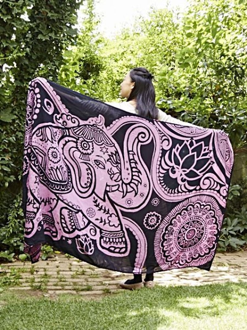 【Pre-order】 ☼ ethnic elephant scarf / shaw ☼ (three-color) - ผ้าพันคอ - ผ้าไหม หลากหลายสี