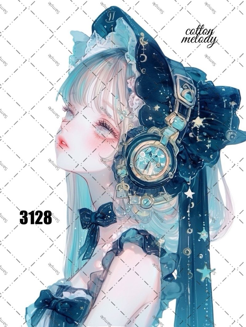 original sticker no.3128 人物ステッカー オリジナルステッカー オリジナル人物ステッカー 装飾ステッカー cotton melody - 貼紙 - 紙 