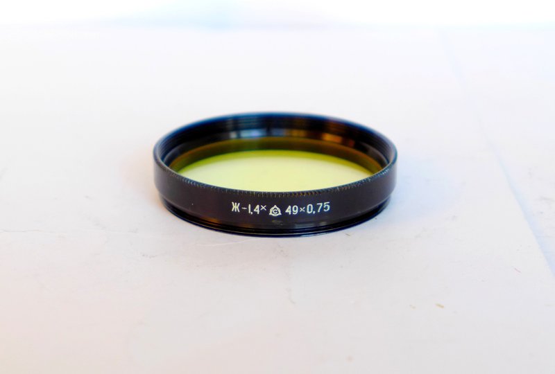 Zh-1,4x 1.4x 49mm yellow lens filter 49.5x0.75 49x0,75 USSR LZOS for Helios-44-2 - กล้อง - วัสดุอื่นๆ สีเหลือง