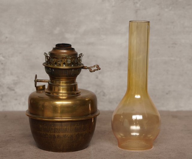 法器，真鍮製，古美術品 19世紀ドイツ製マタドール・ブレンナーイエロー真鍮灯油ランプ