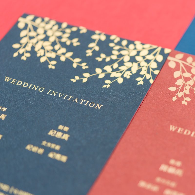 A closer look will have a sense of age-blue - Wedding Invitations - Paper Blue