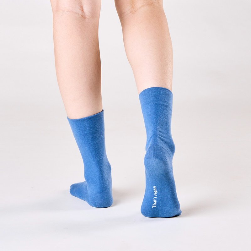 needo solid color wide mouth socks 1:1 / steel blue / pressure reducing and traceless - Socks - Cotton & Hemp Blue