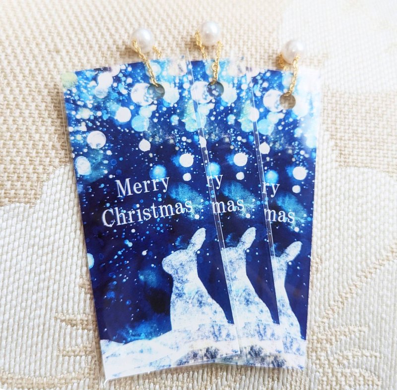 しおり　メリークリスマス　３枚セット - 書籤 - 紙 藍色