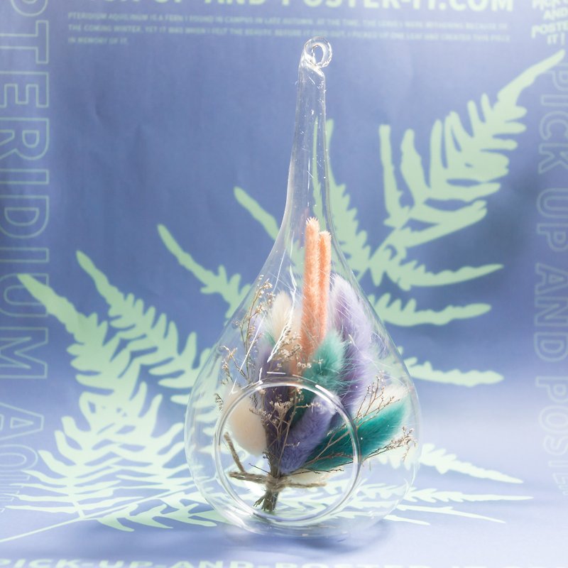 水滴とドライフラワー-ハロウィーン - 観葉植物 - ガラス 多色