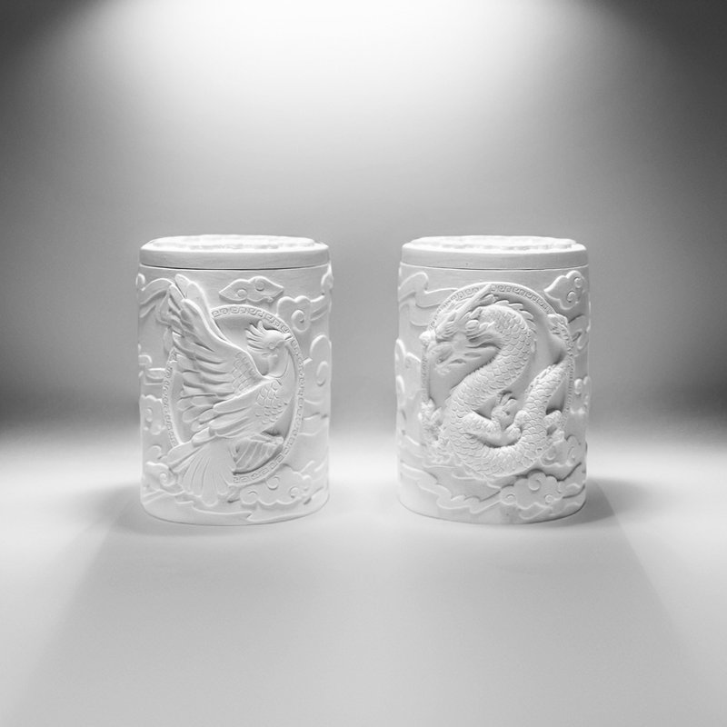 龍鳯香薰蠟燭 - 香氛/精油/擴香 - 水泥 白色
