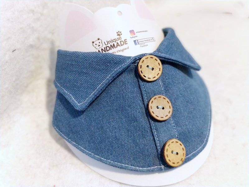 T-shirt shape pet scarf/neck decoration - Collars & Leashes - Cotton & Hemp Blue