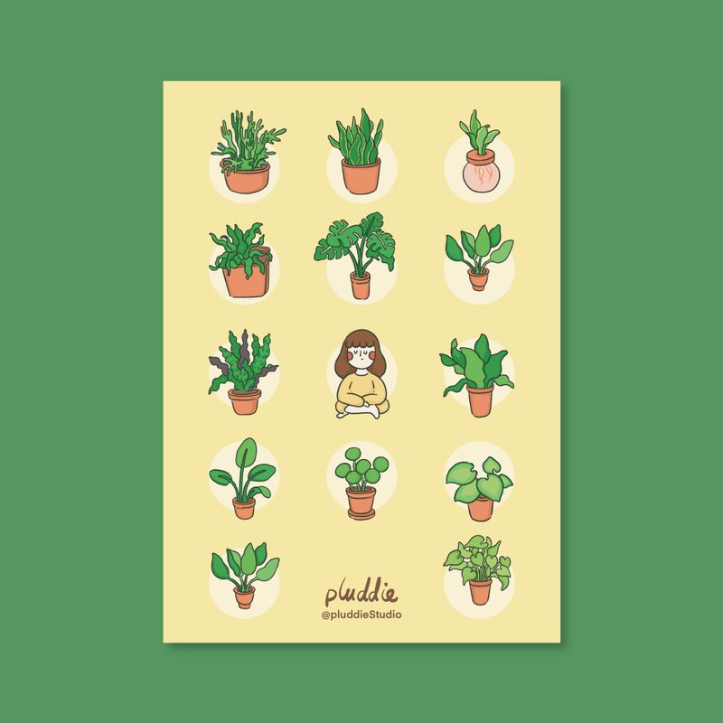 Stickers / Potted plants - สติกเกอร์ - กระดาษ 