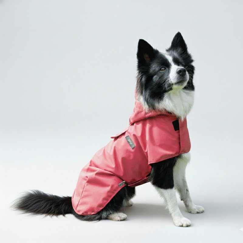 South Korea's PPUYA Urban Canine Vibrant Functional Raincoat - Rose Red - ชุดสัตว์เลี้ยง - วัสดุอื่นๆ สีแดง