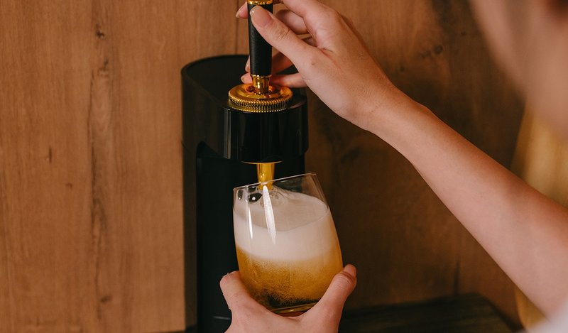 日本 GREEN HOUSE-超音波四代啤酒金泡機GH-BEERT-BK - 酒杯/酒器 - 樹脂 黑色