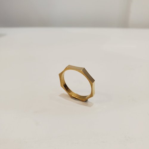 LYNLI Jewelry 【戒指】黃銅-八角形戒指-母親節/畢業禮物/情人節禮物