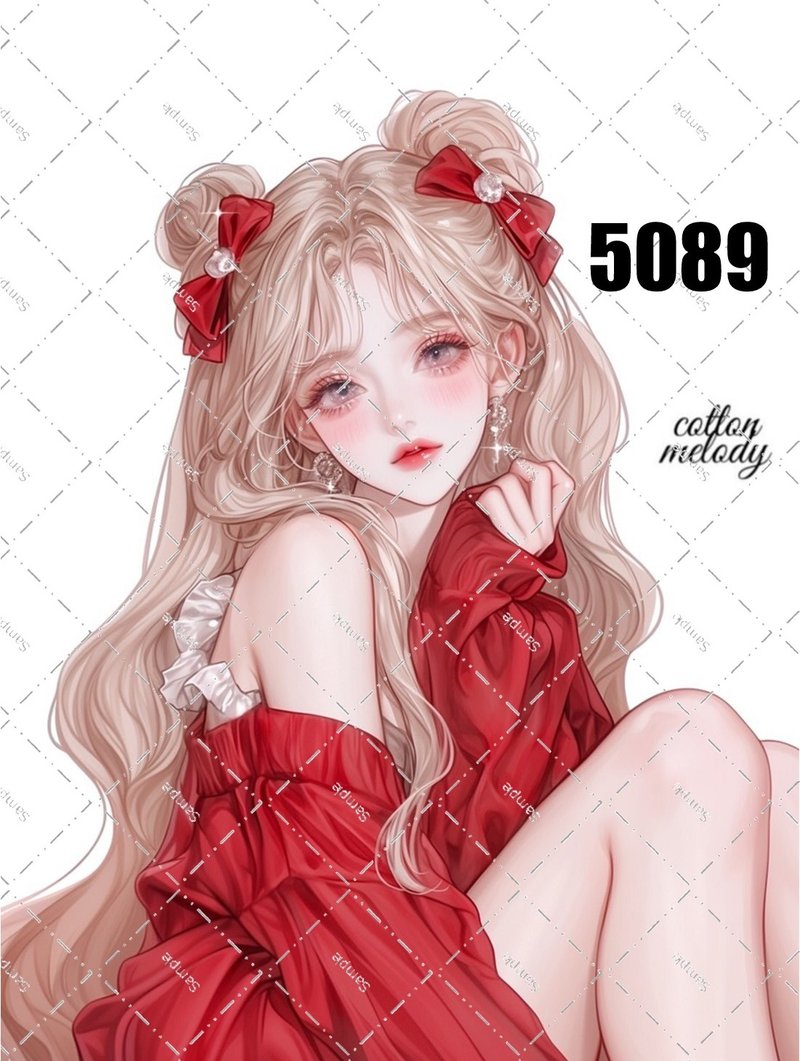 original sticker no.5089 人物ステッカー オリジナルステッカー オリジナル人物ステッカー 装飾ステッカー cotton melody - 貼紙 - 紙 