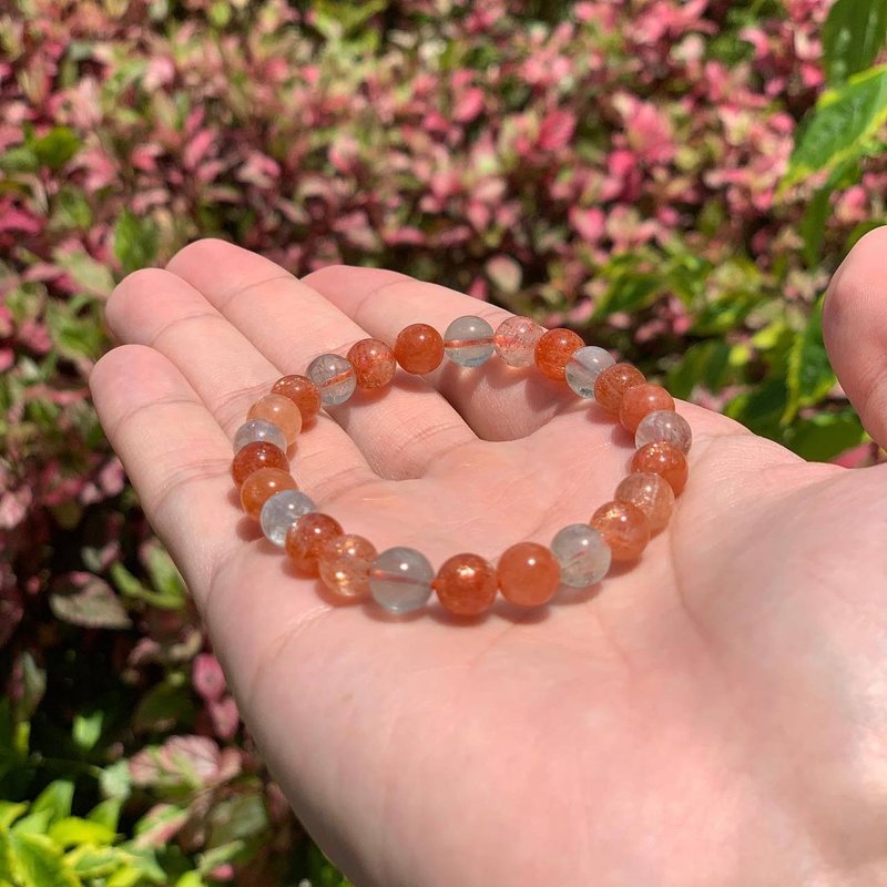 阿魯沙 水晶手鏈 7mm - 手鍊/手環 - 水晶 橘色