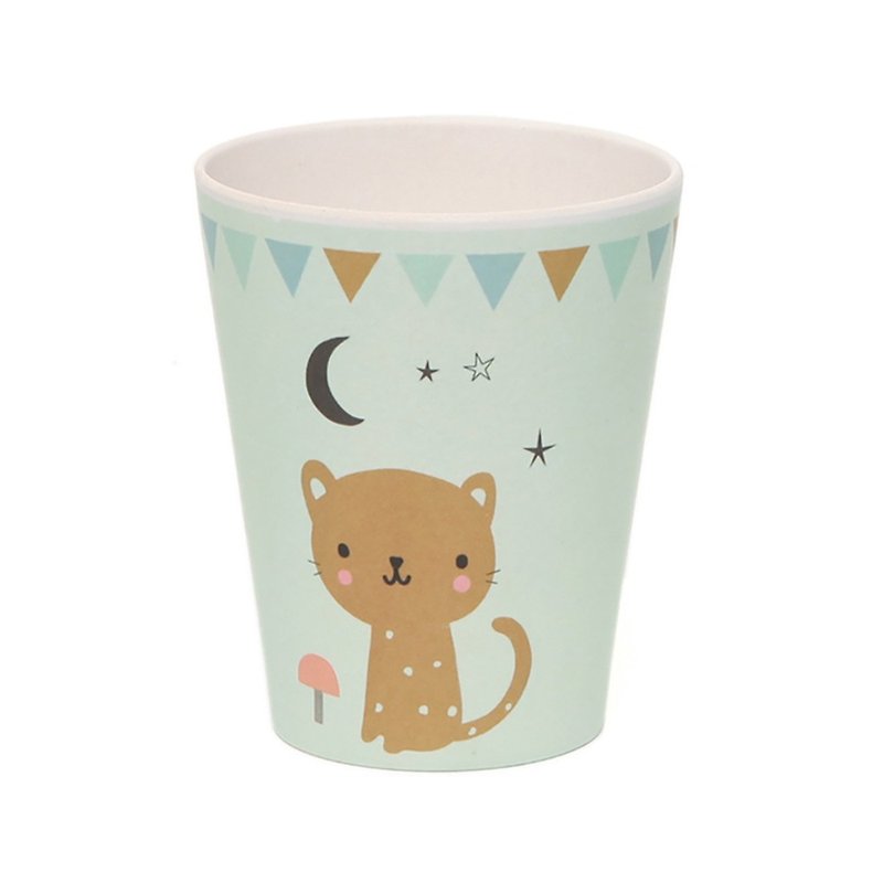 [Out of printout] Dutch Petit Monkey Bamboo Fiber Cup - Pink Green Leopard - Children's Tablewear - Eco-Friendly Materials 