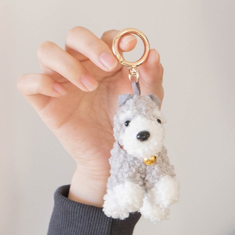 捲捲絨 雪納瑞吊飾【300039】 - 鑰匙圈/鑰匙包 - 棉．麻 灰色