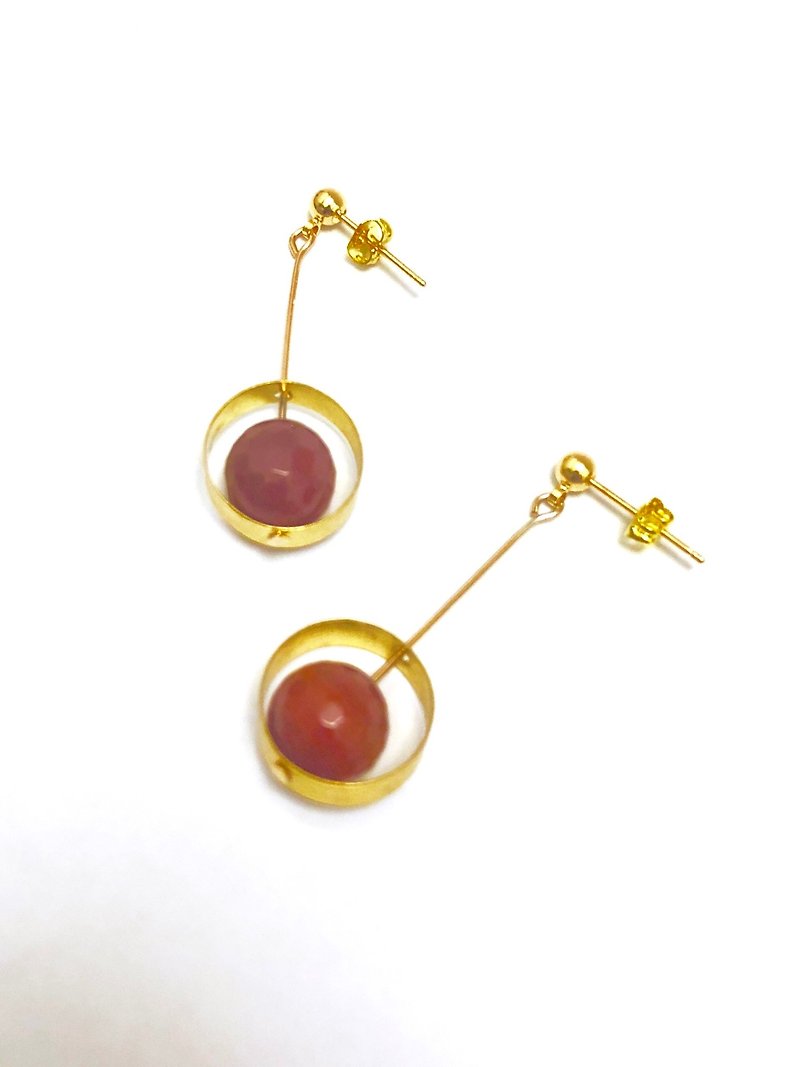 Orange crystal earrings 14k - Earrings & Clip-ons - Crystal Orange